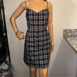 Punk Rave Gray & Black Plaid Mini Dress Size F.L.